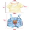 Niannyyhouse 20cm Plushie Doll Clothes Bear Overalls Striped T-Shirt Kpop Doll Clothing (Yellow)