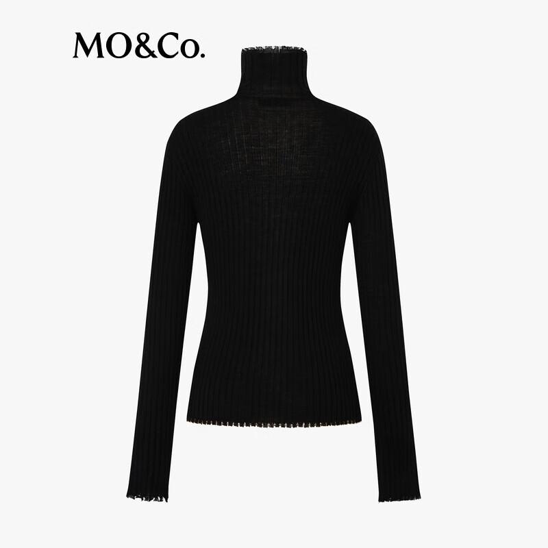 MO&Co. Women's Merino Wool Half-Zip High-Neck Sweater