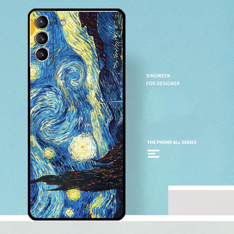 Van Gogh Starry Night Case For Samsung Galaxy S25 Ultra S20 S21 S22 S23 S24 Ultra S9 S10 Plus S25 FE Phone Cover