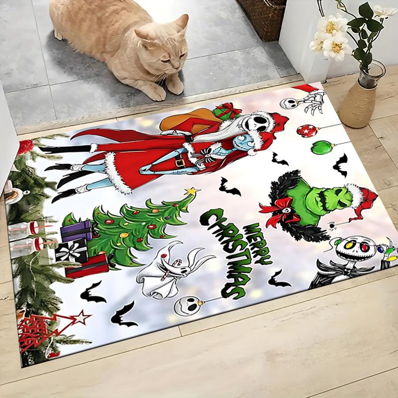 1Pc Christmas Nightmare Before Christmas Carpet Rug Soft Washable Antislip Home Living Room Sofa Mats Personalized Christmas Rug