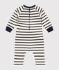 Sweat Combinaison A0BKX Milky 18 Months 81cm [Petit Bateau] White/Navy