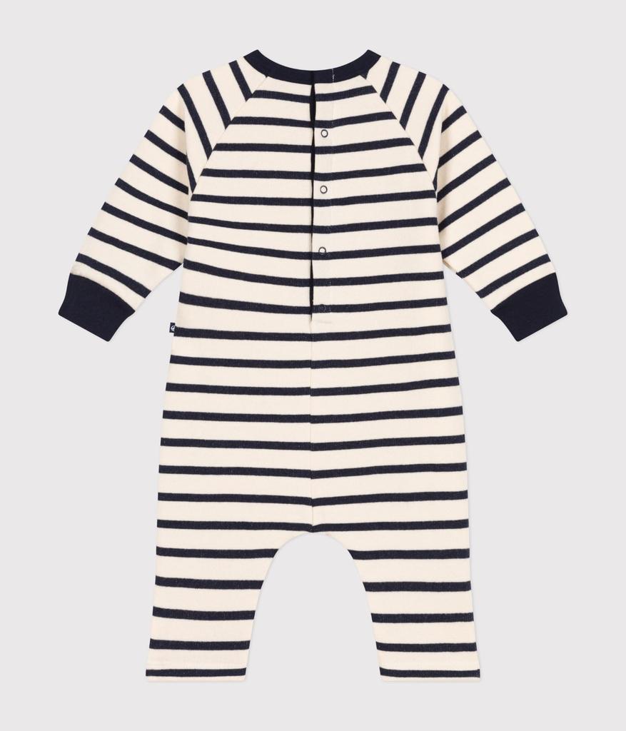 Sweat Combinaison A0BKX Milky 18 Months 81cm [Petit Bateau] White/Navy