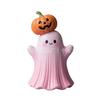 Nowy Halloweenowy różowy dyniowy duch ozdoba z żywicy urocza trójwymiarowa dekoracja urocza przyciągająca wzrok