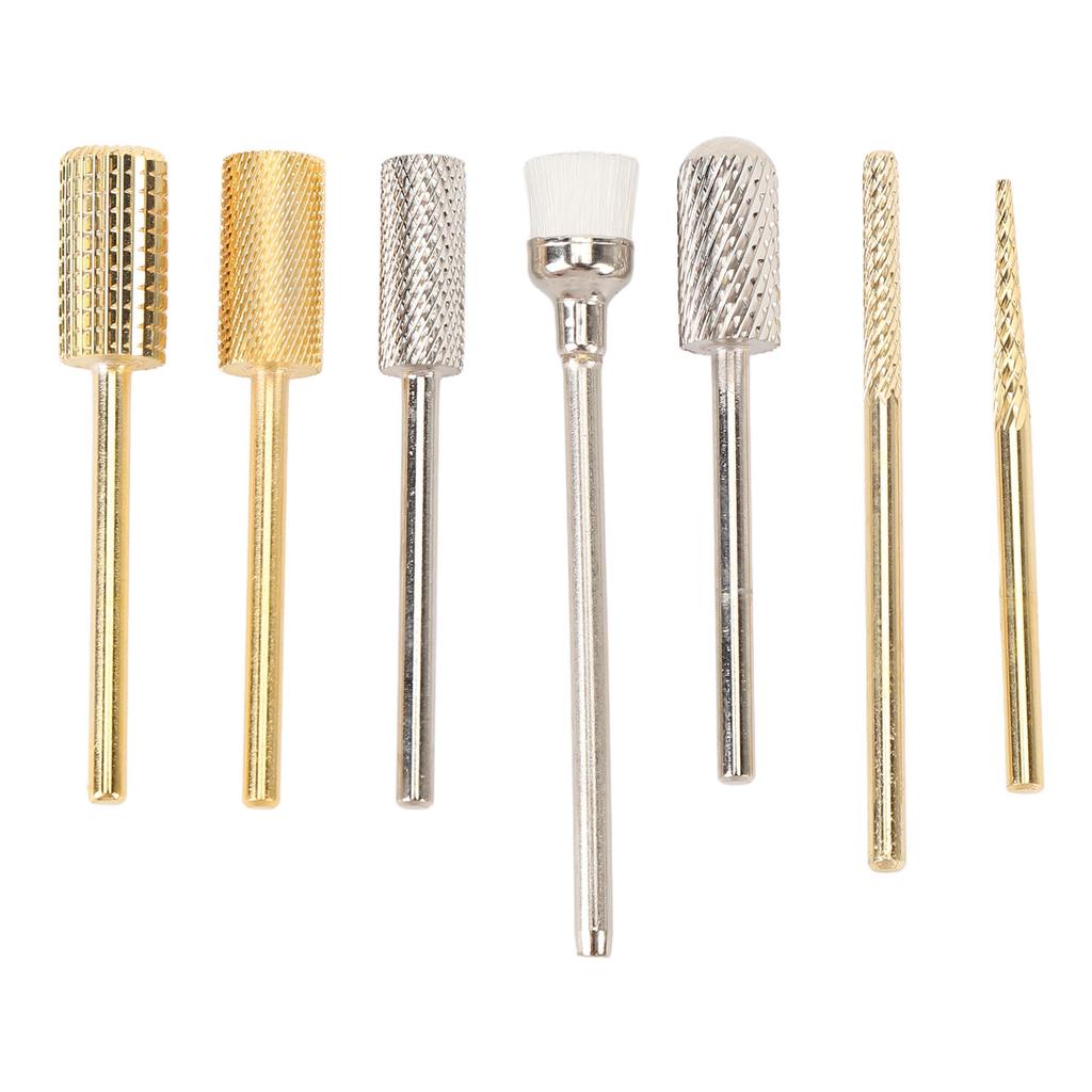 7pcs Nail Drill Bits Sets Polish Removal Nail Grinding Head Electric Manicure Nail File Bit for Acry