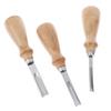 Strumento artigianale in pelle per smussatore di bordi in pelle stile francese con manico in legno