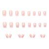 24Pcs Lilac Glitter Short Square False Nails W Jelly Adhesive Detachable Fake Fingernails Full Cover Artificial Press On Nails