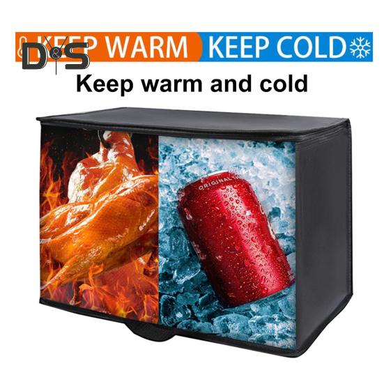 Große, isolierte Picknicktasche mit Reißverschluss, Lunch-Tragetasche, wiederverwendbare Lebensmittel-Tragetasche, Getränke-Kühltasche für Camping, Picknicks und Reisen