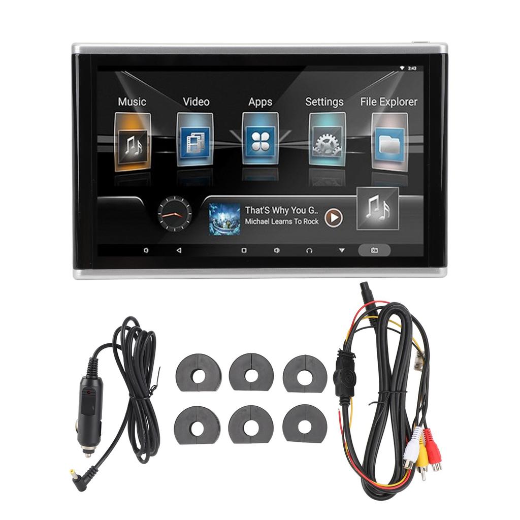 4K 10.1 Inch Headrest Monitor Tablet for Back Seat IPS Touch Screen for Android 11 Rear Seat TV Monitors for Vehicle