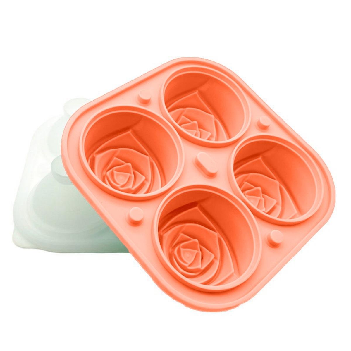 

Форма для льда Rose Ice Cube Mold, большой ледяной шар для коктейлей, 3D-форма для льда в форме цветка, силиконовый поддон для заморозки больших кубиков льда для виски, бурбона, кофе, пива C