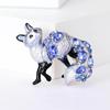 Rhinestone Fox Brooch Lightweight Enamel Craft Sparkling Accessory for Date Nights Office Attire Decor