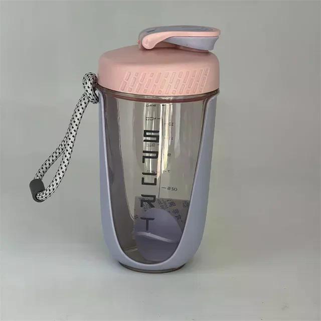 

D5 BPA Free Blender Shaker Water Bottle Cup 600ml With Plastic Whisk For Protein Shakes Leakproof Workout Gym Sport Water Cup 600ML розовый