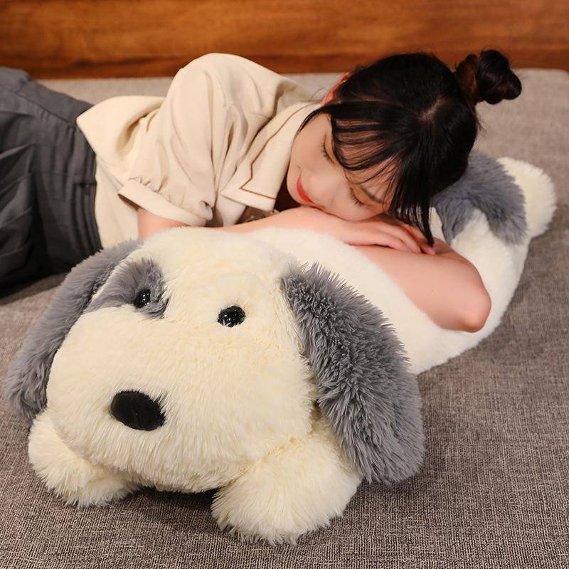 Crouching Long Haired Dog Doll Birthday Gift Wholesale Plush Toys Girl Sleeping Pillow Extra Large Doll Plush Animal Toy