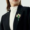 Brooch, Luxurious Chinese Style Elegant Emerald, Lotus Tassel Brooch, Coat Accessory, Chest Flower, Anti Slip Pin