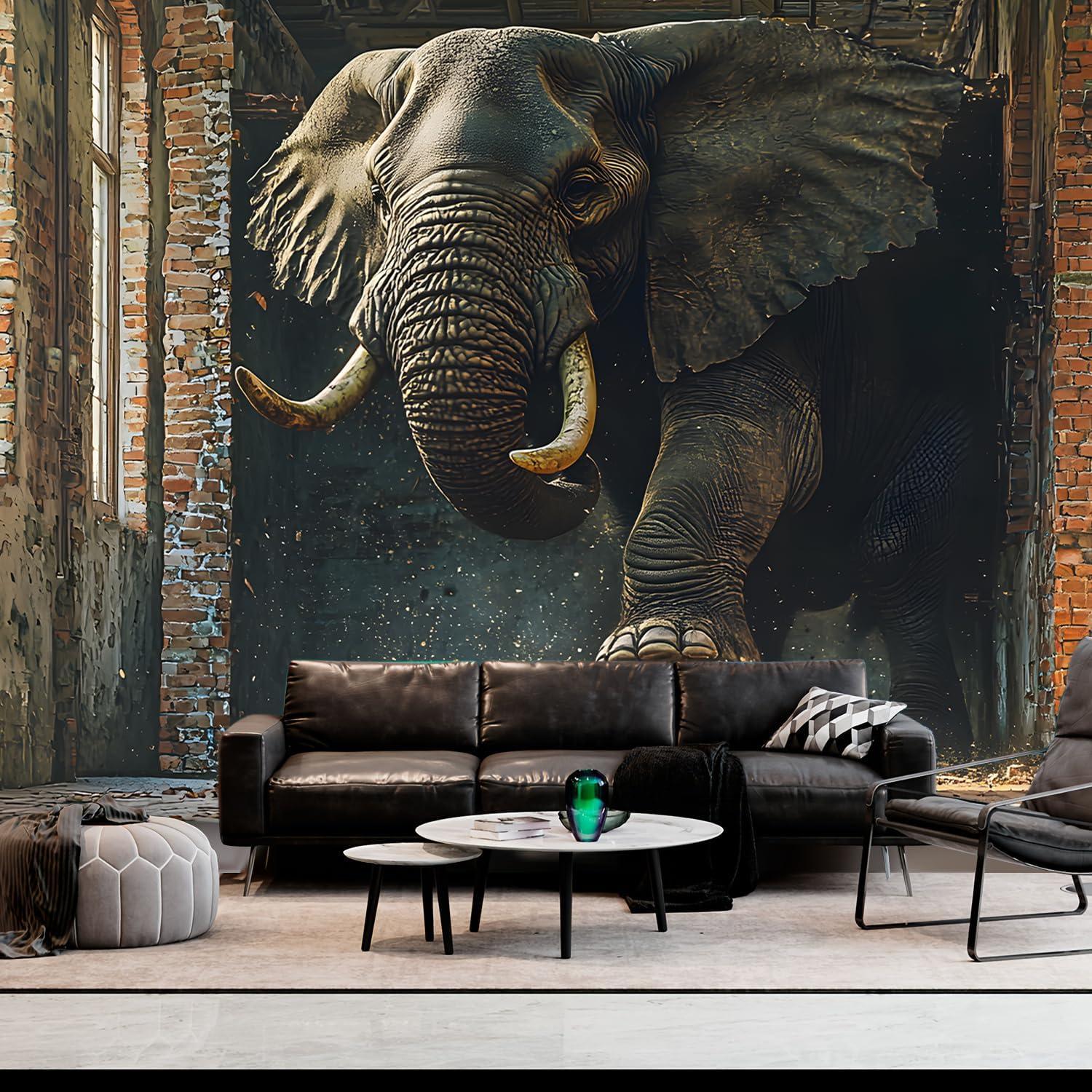 Tapestry bsfhh 3d poster safari with animals elephant 75x100 чёрный
