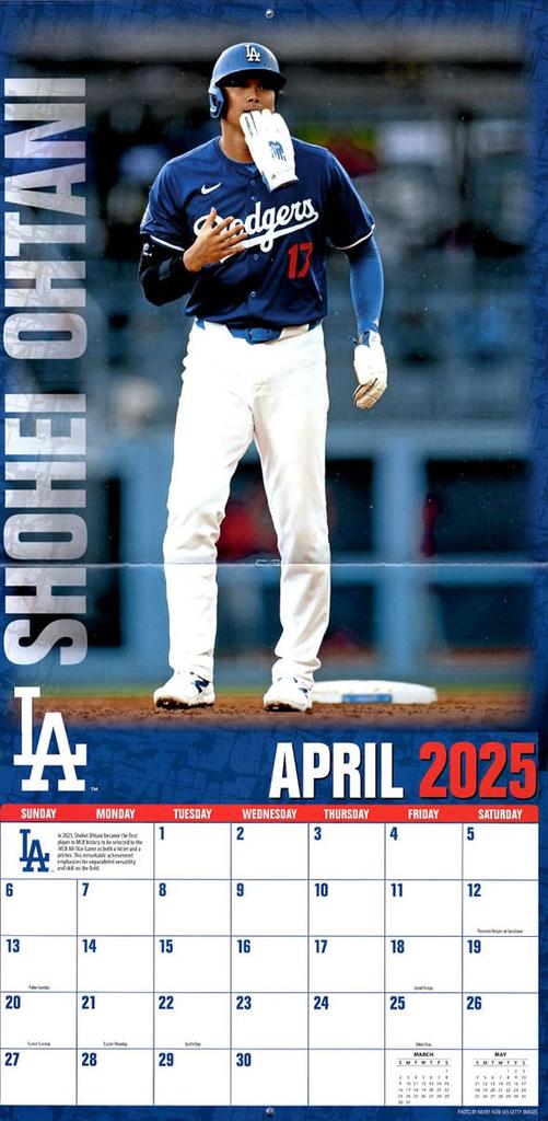 Shohei Ohtani 2025 Wall Calendar X 30 28 Major League Baseball Tri-X (Imported) (60 Cm, Pages) Baseball,
