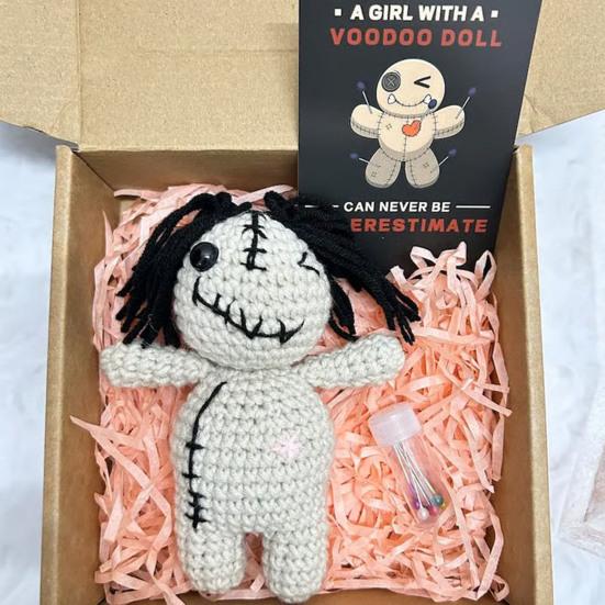 Positive Voodoo Doll Inspirational Handmade Crochet Doll Gifts Emotional Support