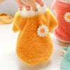 Pet Dog Plush Coat Fleece Winter Warm Pullovers With Daisy Flower