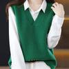 Women Vests Sweaters 2025 Sleeveless V-Neck Solid Knitted Vest Sweater Women Tops JJ116