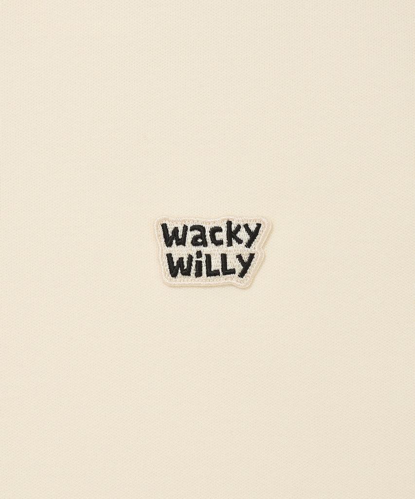 WACKY WILLY Sweat Collar Short Sleeve T-Shirt Cream