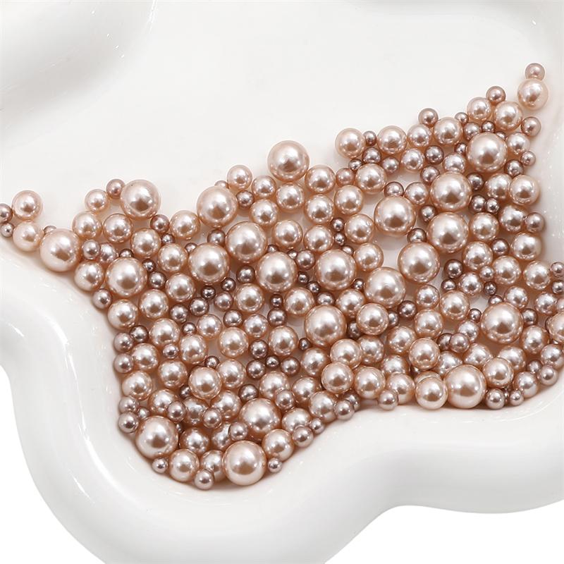 200Pcs No Hole 3-8mm Colorful ABS Round Imitation Pearl Beads for DIY Jewelry Craft Making Home Decoration Art Faux Pearls for Vase Fillers