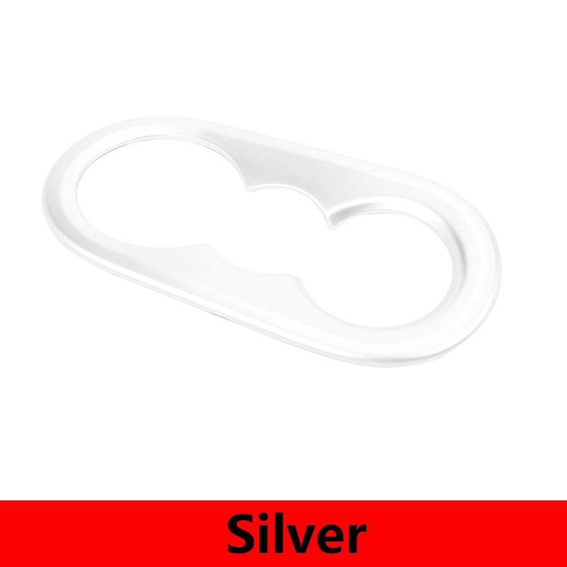 

Для Porsche Cayenne 2018-2023 ABS углеродное волокно/серебро автомобиля заднее сиденье держатель чашки с водой крышка отделка наклейки автомобиля серебряный