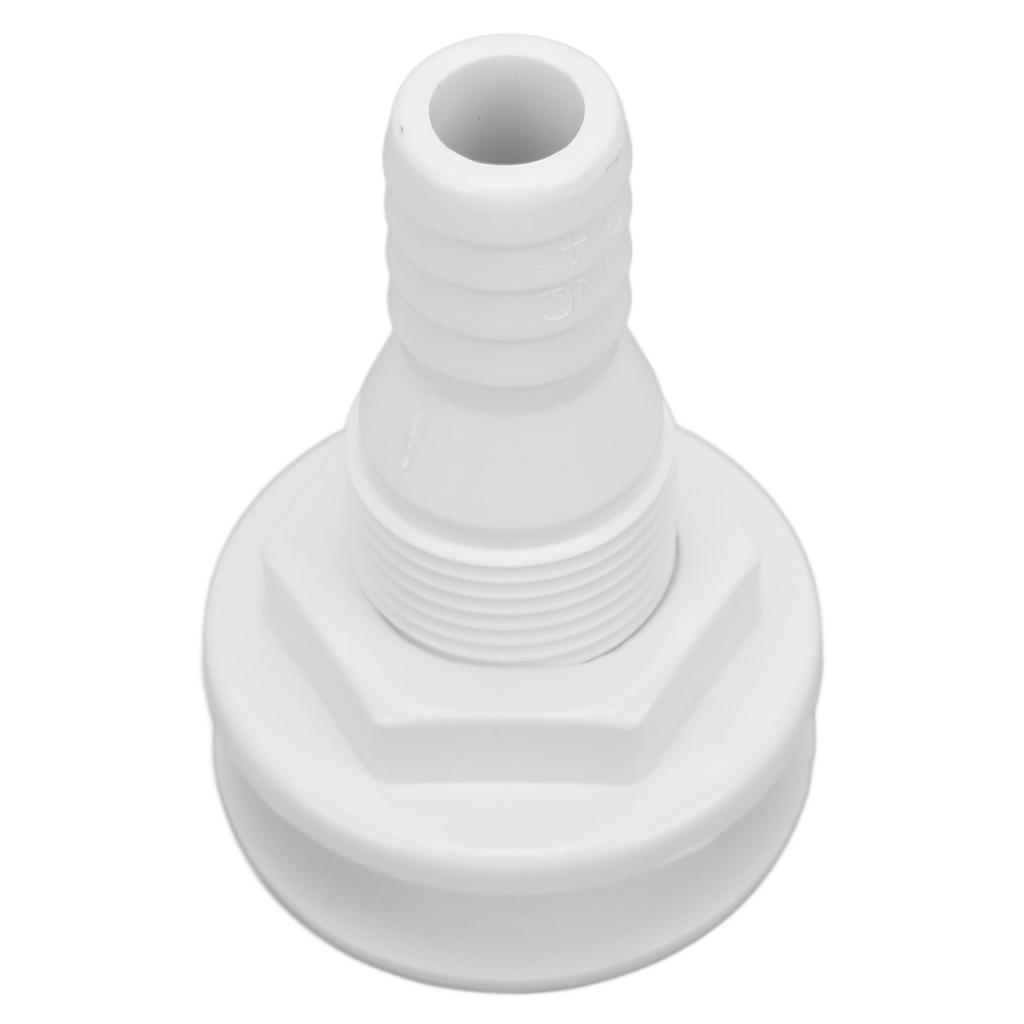 Boats Fitting Drain Scupper Thru Hull Fitting Boat Through Hull Connector 3/4in ABS Plastic Hose Coupling Drain Outlet Accessory