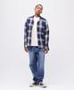 Avirex OMBRE CHECK SHIRT NYC Long Sleeve Ombre Check New York Size L Shirt, City, Men's, (110), Blue, 783-5120007
