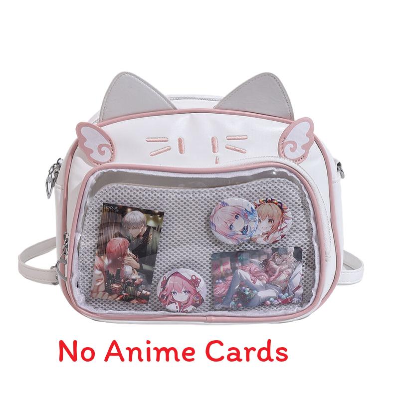 

Студенческий механический рюкзак с сетчатым карманом, мультяшным принтом, для повседневной носки WhitePink