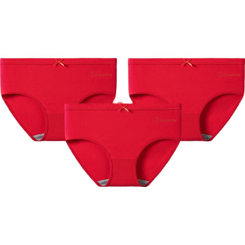 

Женские хлопковые трусы HLA, 3 шт., благоприятного красного цвета L (165cm height / 47.5-55kg weight)