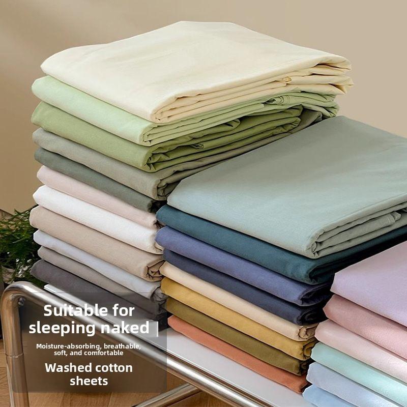 Solid Color Simple Bed Sheet Thickened For Single Double Dorm Home