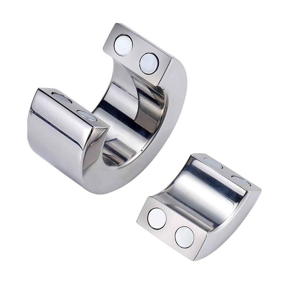 Bague Pénienne Cage à Cock Verrouillage Magnétique Métal Pendentif Scrotum Écarteur de Testicules Poids Testiculaire Contrainte Pénienne Jouets Sexuels pour Adultes pour Hommes Gay