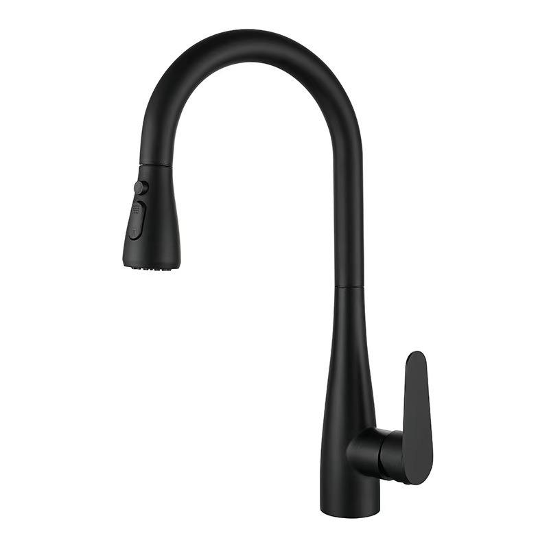 Stainless Steel Telescopic Swan Neck Faucet, Universal Rotation, Hot/Cold Compatible.