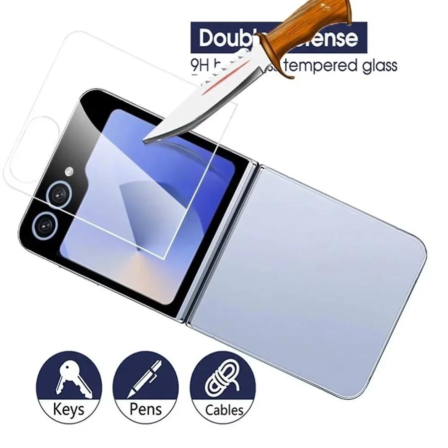 3PCS HD Tempered Glass Film Outer Small Screen Protector For Samsung Galaxy Z Flip 7 Flip 6 5G Flip7 FE