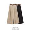 Kaslead New Women Clothes Western Style With Belt Silk Satin Texture Wide Leg Trousers 9193556 737