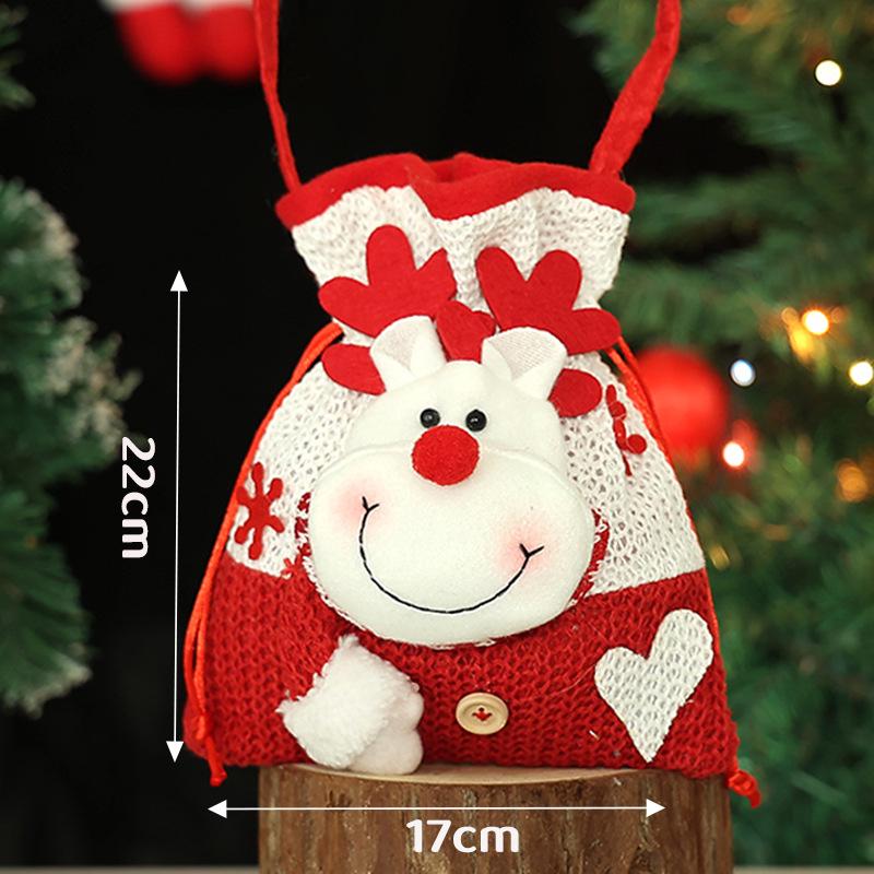 Christmas Gift Bags: Kids' Cartoon Candy & Apple Decor In Santa & Tree Shapes
