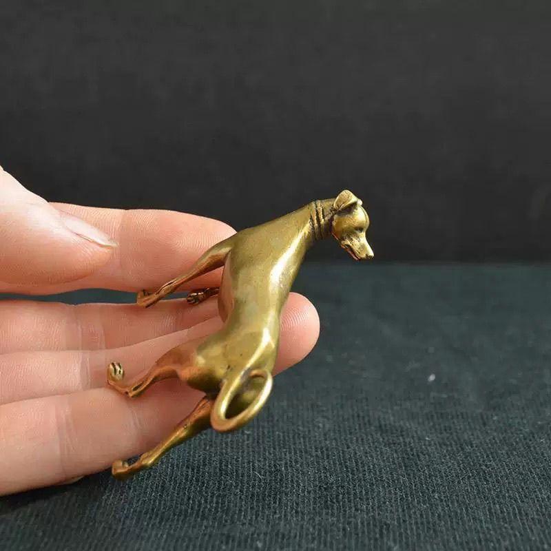 1 ks Vintage měděné zvířecí miniatury figurky dekorace dárky masivní mosaz věrný pes stolní ozdoby domácí dekorace řemesla