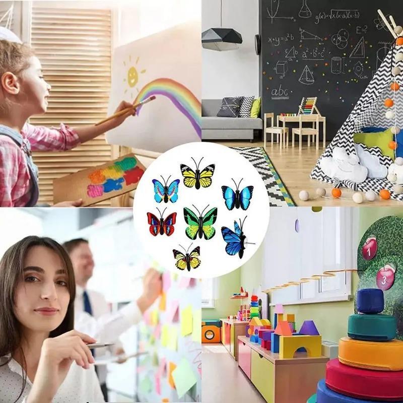 Butterfly Thumb Tacks Decorative Push Pins Butterfly Push Pins Colorful Cute Pushpins for Photo Wall Cork Board(30 Packs)