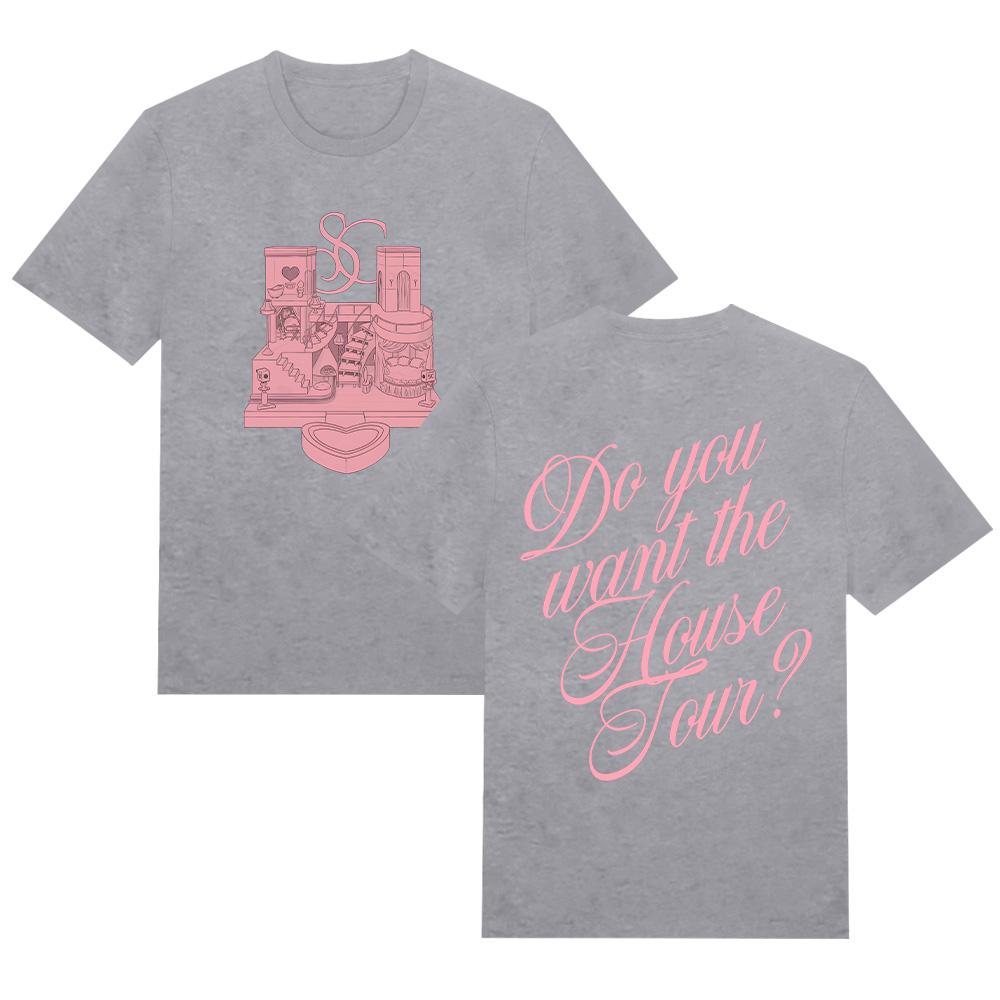 Sabrina Carpenter House Tour T-Shirt Men's Casual Cotton T-Shirt O-Neck Short Sleeve Basic Top Daily Wear Women Short Sleeve Tee