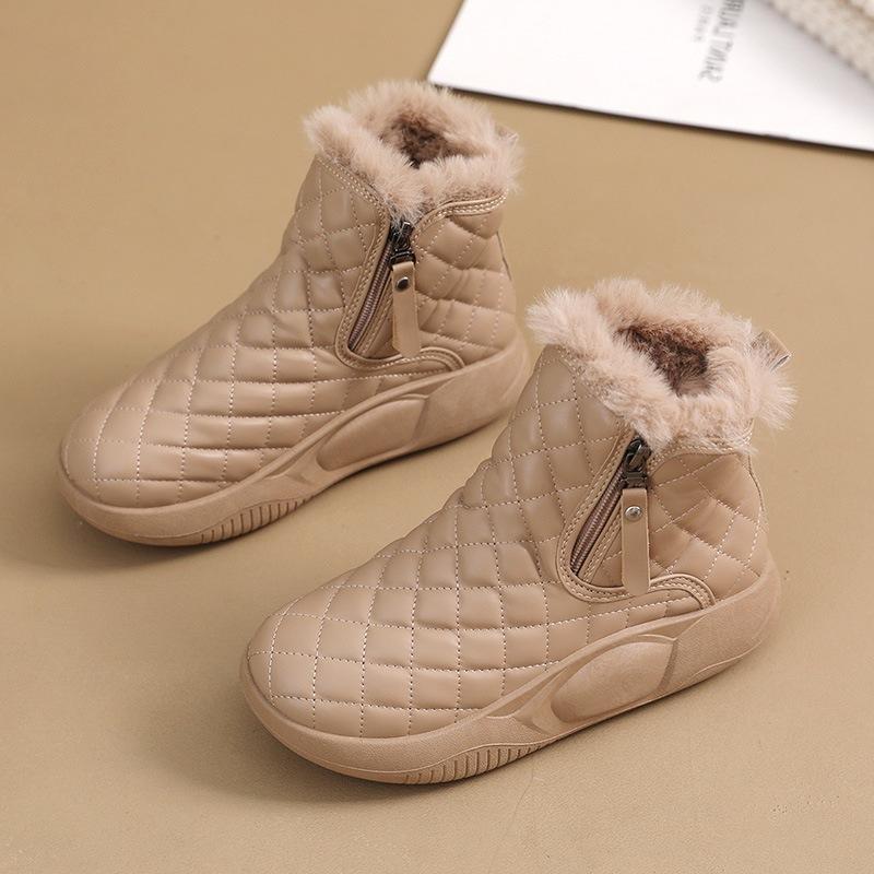 Dachang Snow Boots Women's 2025 New Thickened Fleece Thick-soled Height-increasing Short Boots Versatile Leisure Student One Pedal Cotton