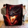 Multiple sizes Fiery dragon roaring Print Blanket Flannel Material Soft Warm for All Seasons Home Outdoor Camping Picnics RV