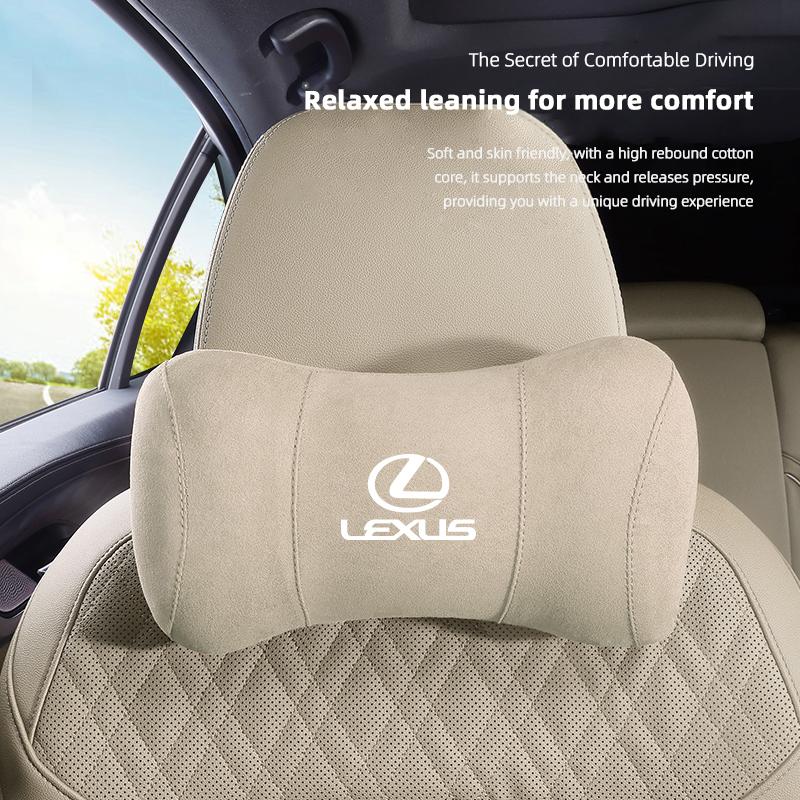 Reposacabezas de Gamuza para Coche Almohada Cervical de Espuma Viscoelástica Para Lexus RX330 IS250 Ct200h ES300h RX350 IS300h NX300h RX400h UX Accesorios para Automóvil