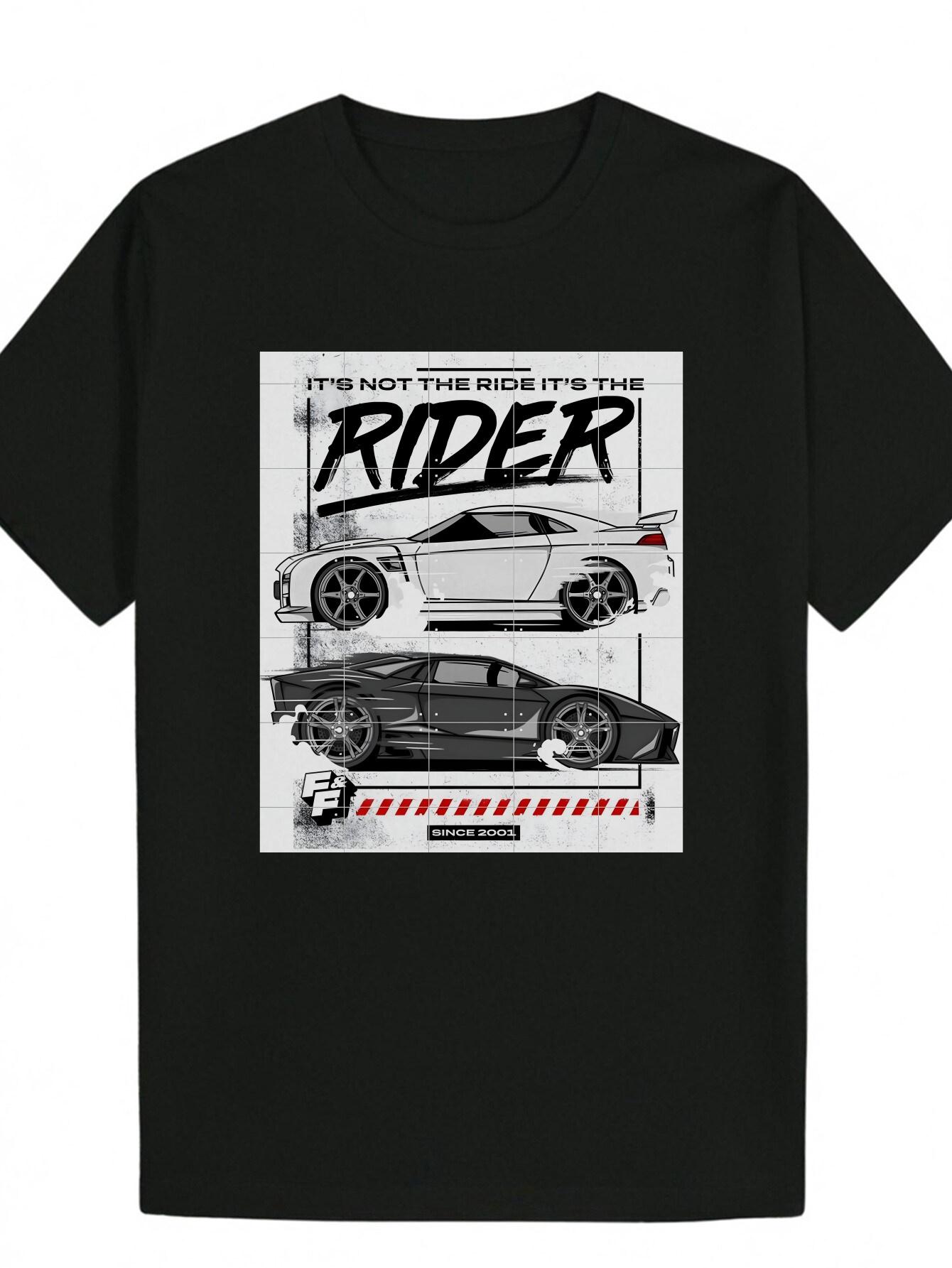 Crew Neck Polyester T-shirt with It S Not the Ride XXXXL