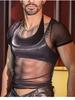 Men Short Sleeve T-Shirts Sexy Mesh See Through Man Clothing Shaper Wear Breathable High Elastic T-Shirts Exotic Night Club Tops