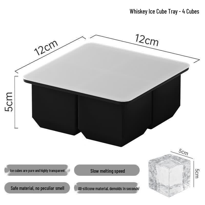 Large Square Silicone Ice Cube Mold with Storage Tray