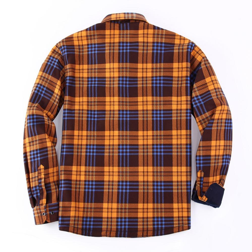 Amerikanische Größe Herrenhemd Langarm Herbst Winter Warm Plus Fleece Verdickt Kariert Übergröße Mode Bügelfrei