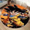 Alfombra Redonda de Son Goku Alfombra de Alfombra Para Sala de Estar Dormitorio Sofá Sala de Juegos Decoración Alfombrilla Antideslizante para el Suelo