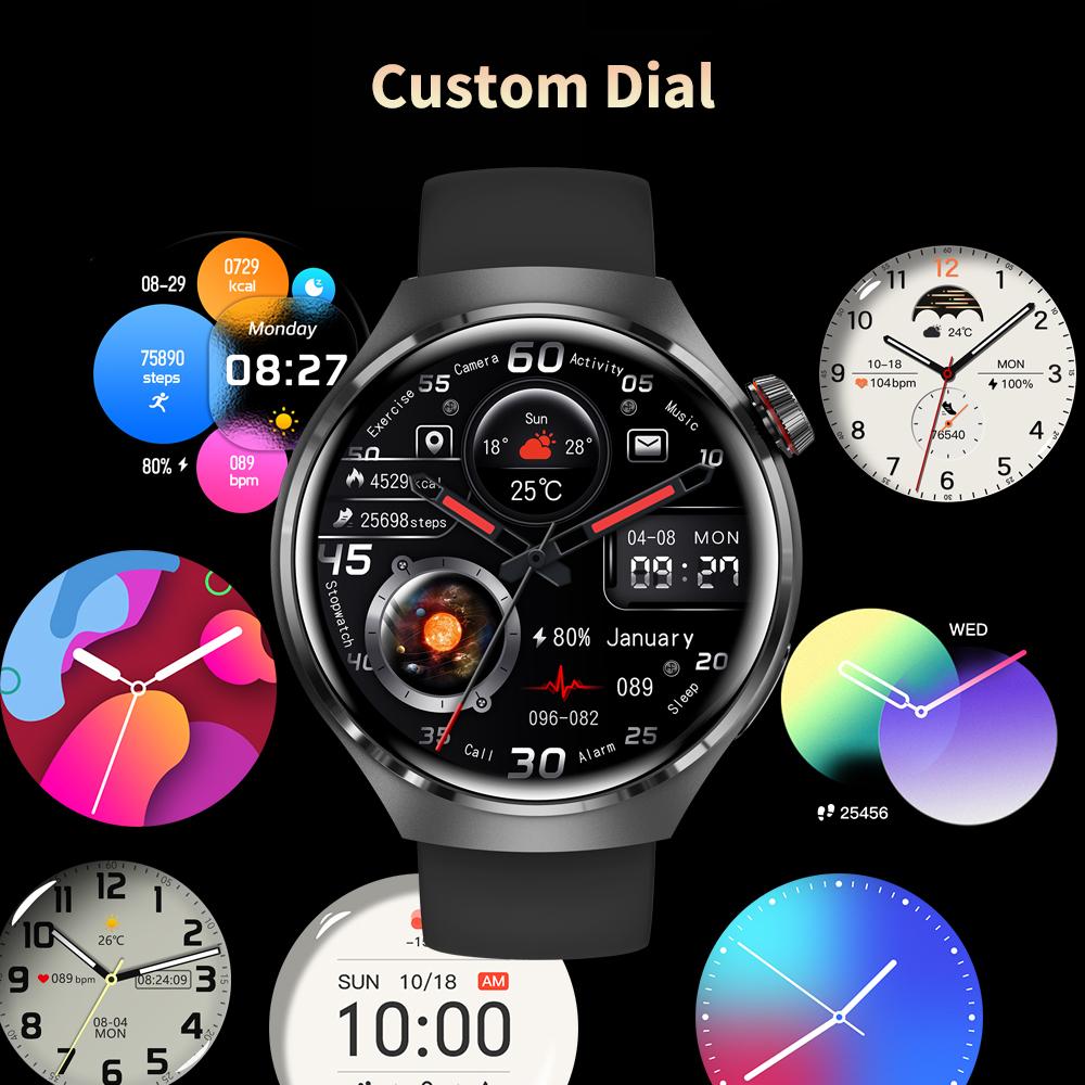 2025 For Android GT4 Pro GPS Track Smart Watch Men 360*360 AMOLED Screen Heart Rate Bluetooth Call IP67 Waterproof Man Smartwatch