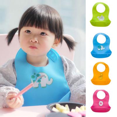 Bryndáčky pro děti nastavitelné obědové dětské zástěry voděodolné silikonové bryndáčky