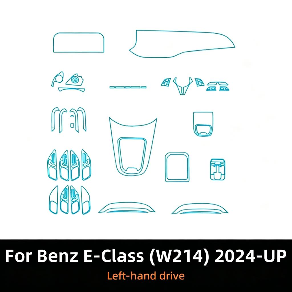 TPU Transparent Protective Film For Mercedes Benz E-Class W214 2024-2026 Car Interior Center Console PPF Anti-scratch StylingGood Product