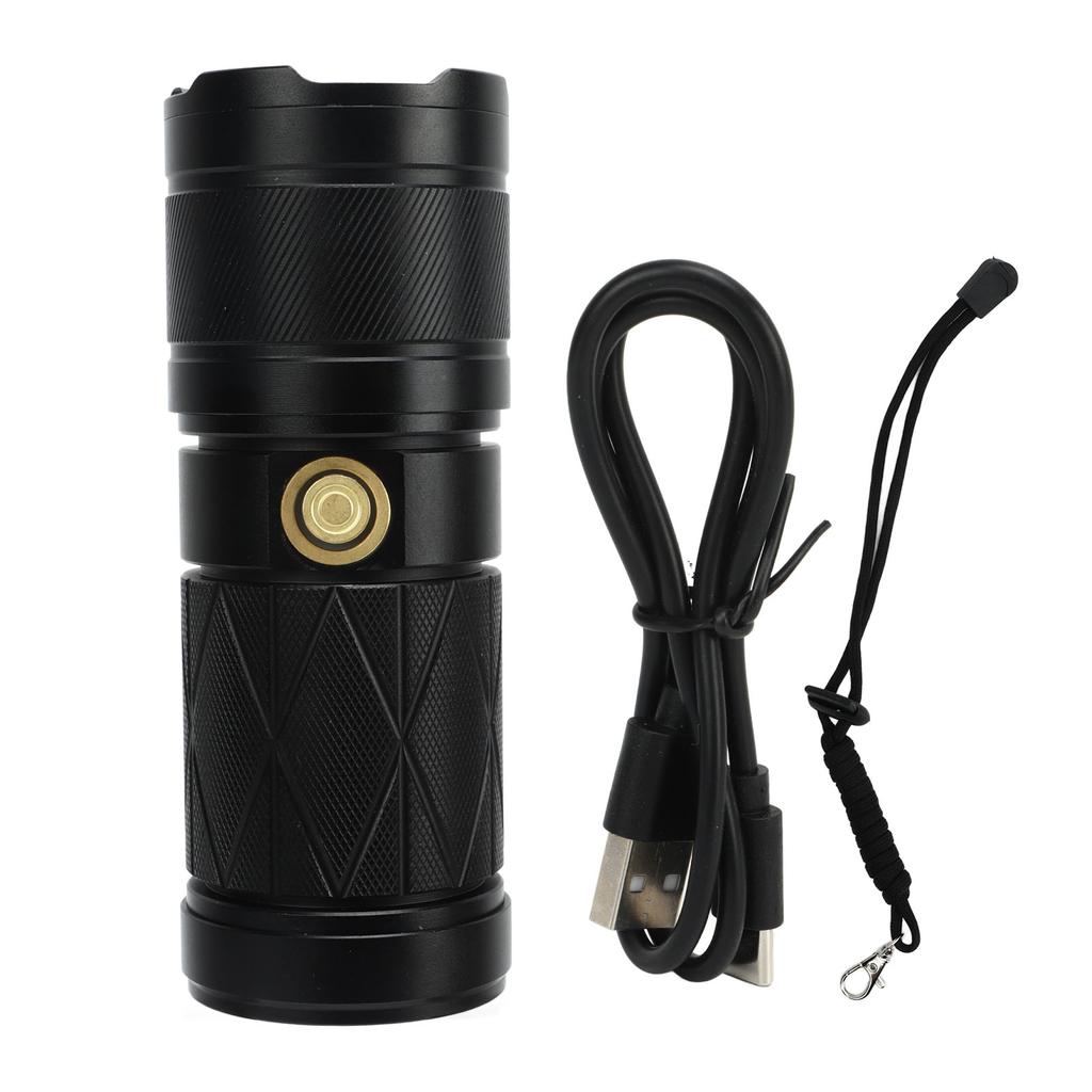 Mini LED Flashlight Portable USB Rechargeable Telescopic Zoom High Brightness LED Torch for Outdoor